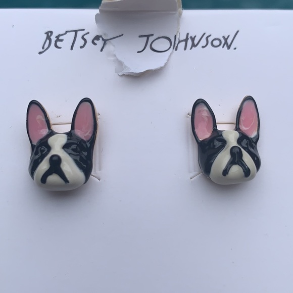 Betsey Johnson Jewelry - New Betsey Johnson Boston Terrier Stud Earrings